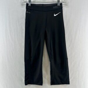 Nike Pro Leggings Womens Sz XS Hypercool Capri Dri Fit Mesh Panel Training Black